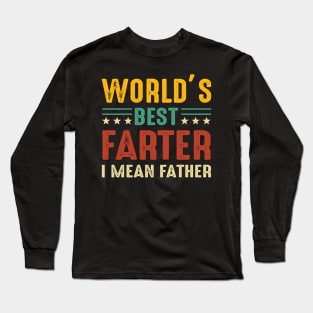 Vintage World's Best Farter I Mean Father Long Sleeve T-Shirt